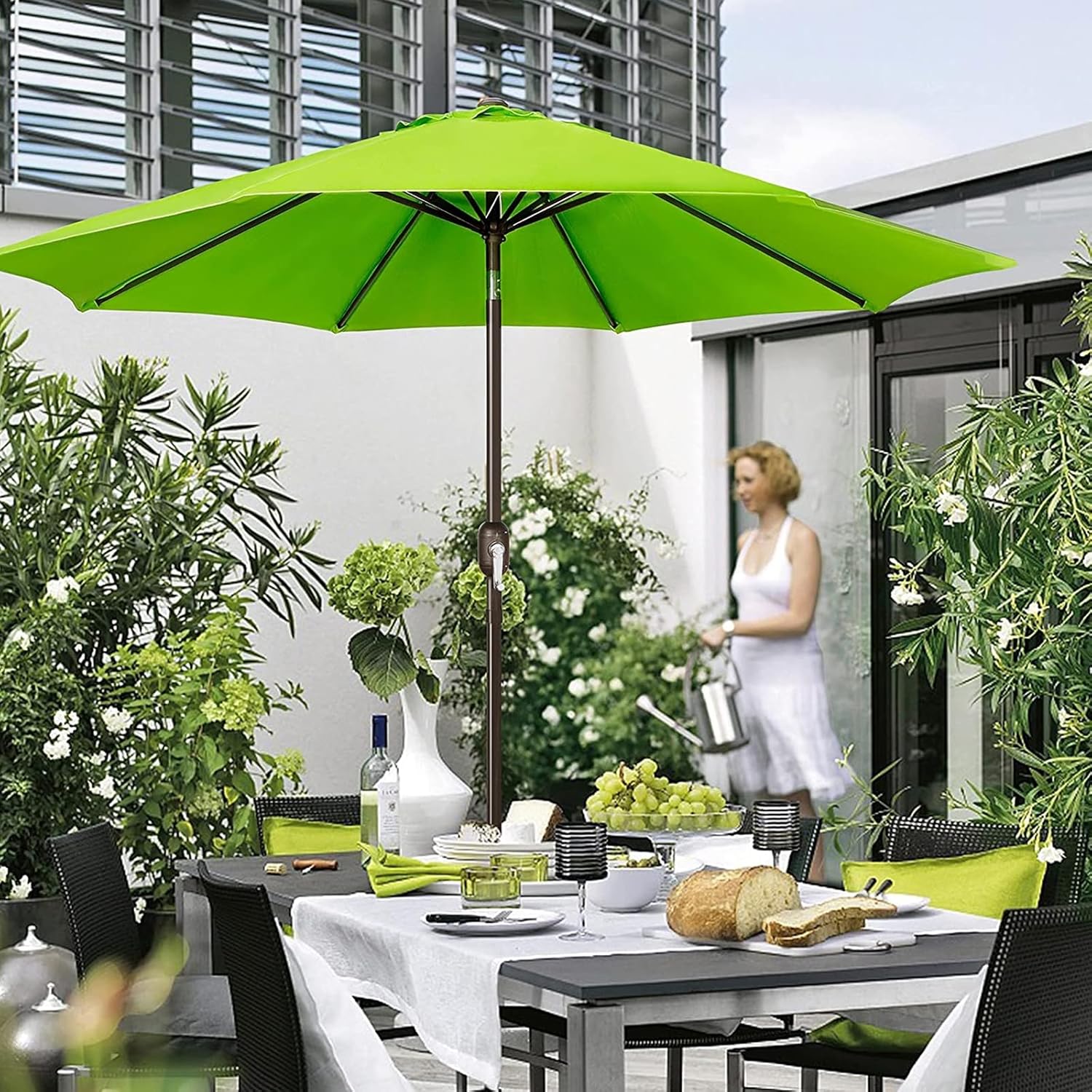 10 FT 8 Rib Umbrella Canopy Replacement Outdoor Market Patio Table Umbrella Strong And Thicck Canopy Cover for Backyard Garden Courtyard Swimming Pool Lawn (Canopy ONLY)