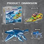 3 en 1 Set de blocs de construction Sea Dinosaur, compatible avec le Spinosaurus Mosasaurus World Park de Lego Dinosaure Discovery Crossing Ocean World Building Set, bateau STEM Jouets Cadeau Enfants Adultes Garçons Age 8-12