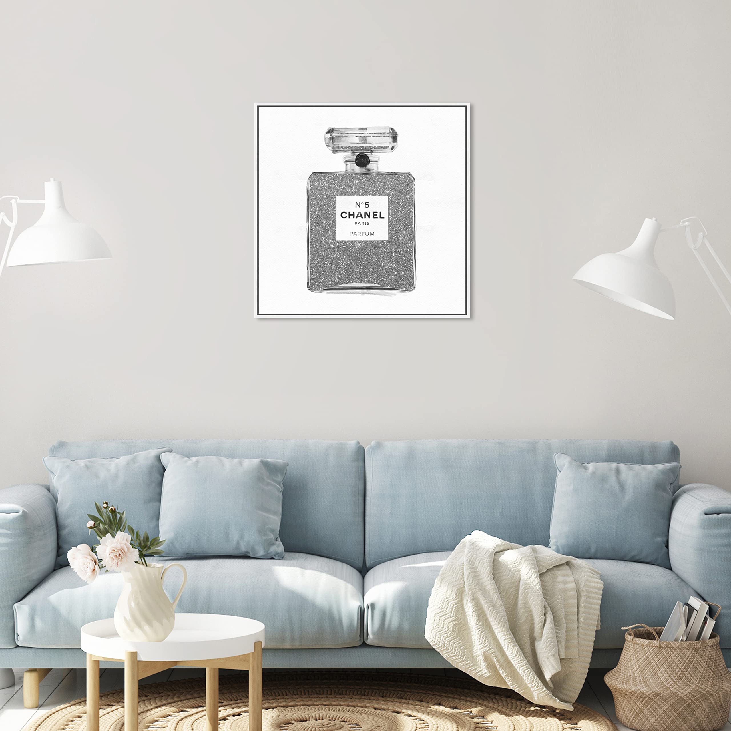 Amazon.com: Oliver Gal Silver Classic Number 5 Canvas Print Wall