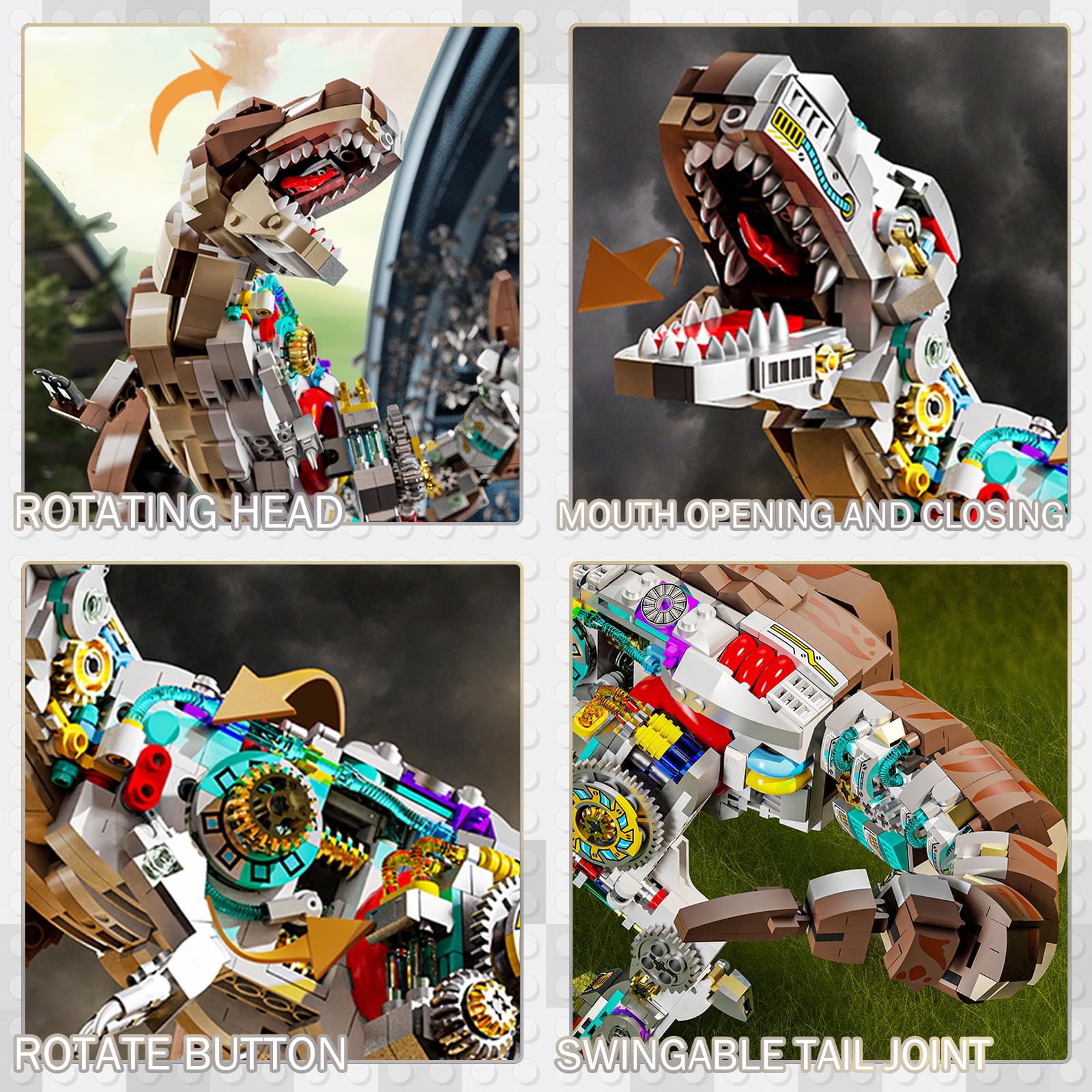 Amazon.com: JMBricklayer Mechanical T-Rex Building Kit 70140