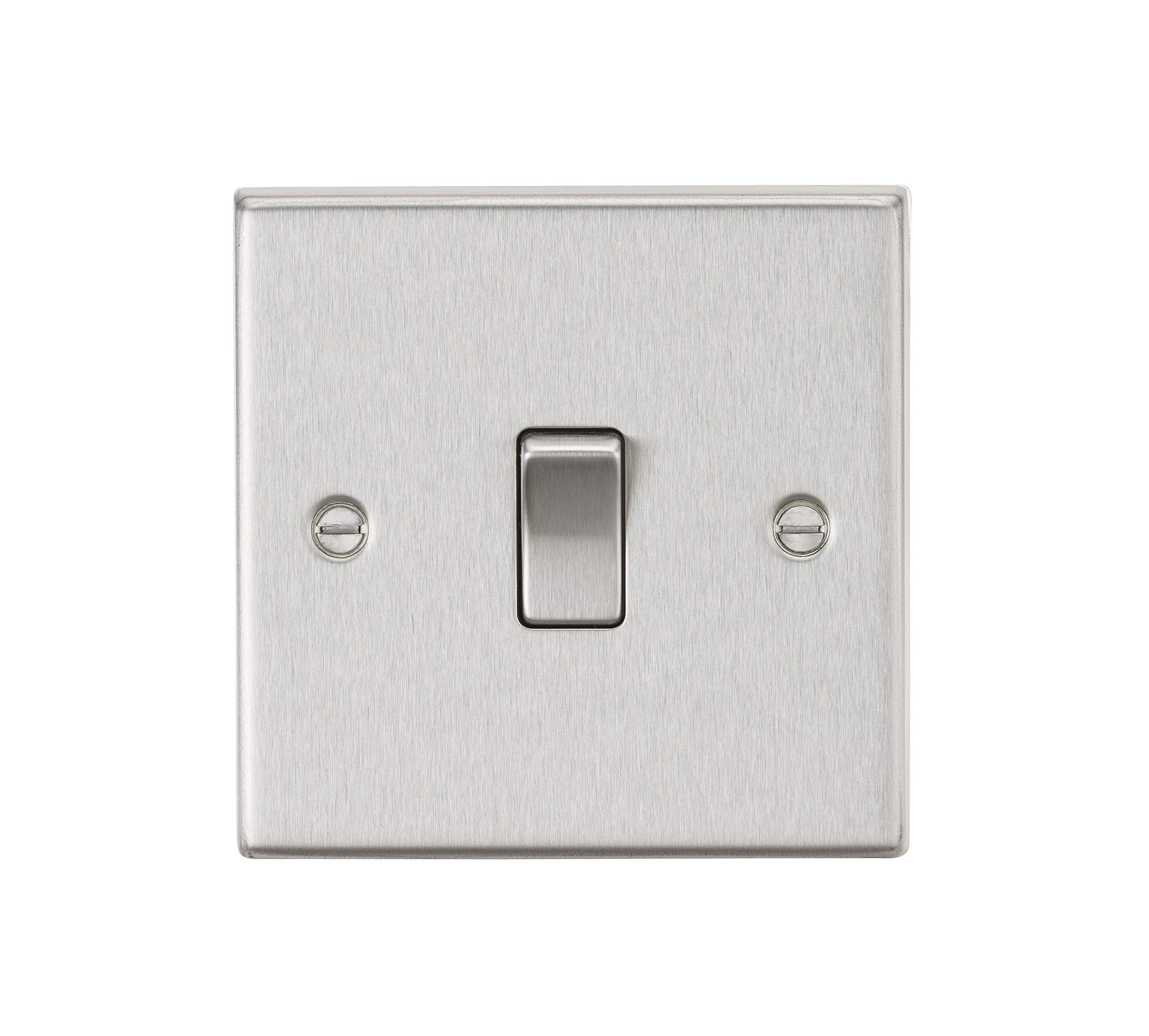 Knightsbridge Brushed Chrome 10Ax 1G Intermediate Switch - Square Edge Cs12bc