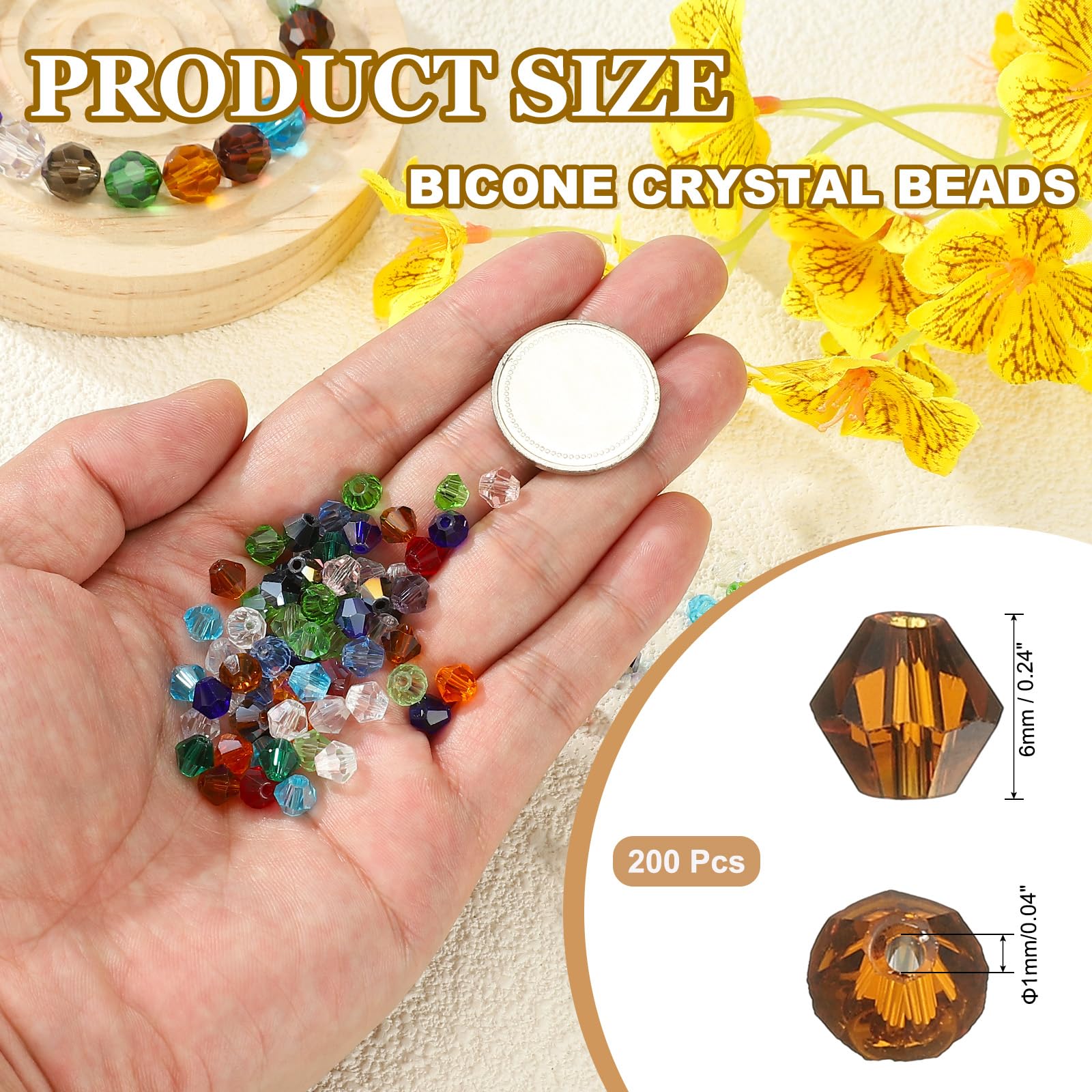 PATIKIL 6mm Bicone Crystal Beads - Image 2