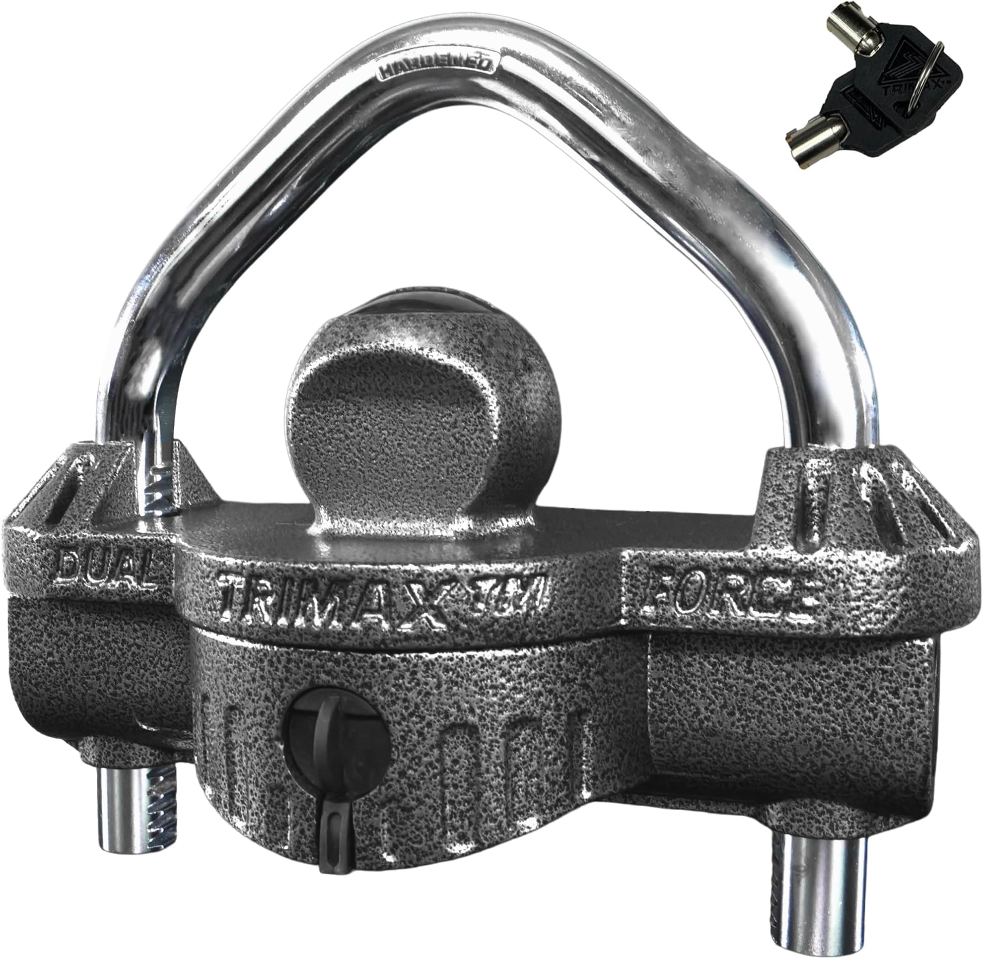 Trimax - UMAX 50D - Trailer Lock for Hitch, Dual Purpose Transforms to U Lock - Trailer Hitch Lock for 1-7/8" - 2-5/16" Couplers, All Coupler Types