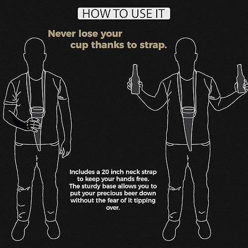 Miniatura 10 de Cuerno vikingo para beber, apto para lavavajillas y sin BPA, vaso de cerveza de plástico de 24 onzas con funda de cuero y soporte a juego, color