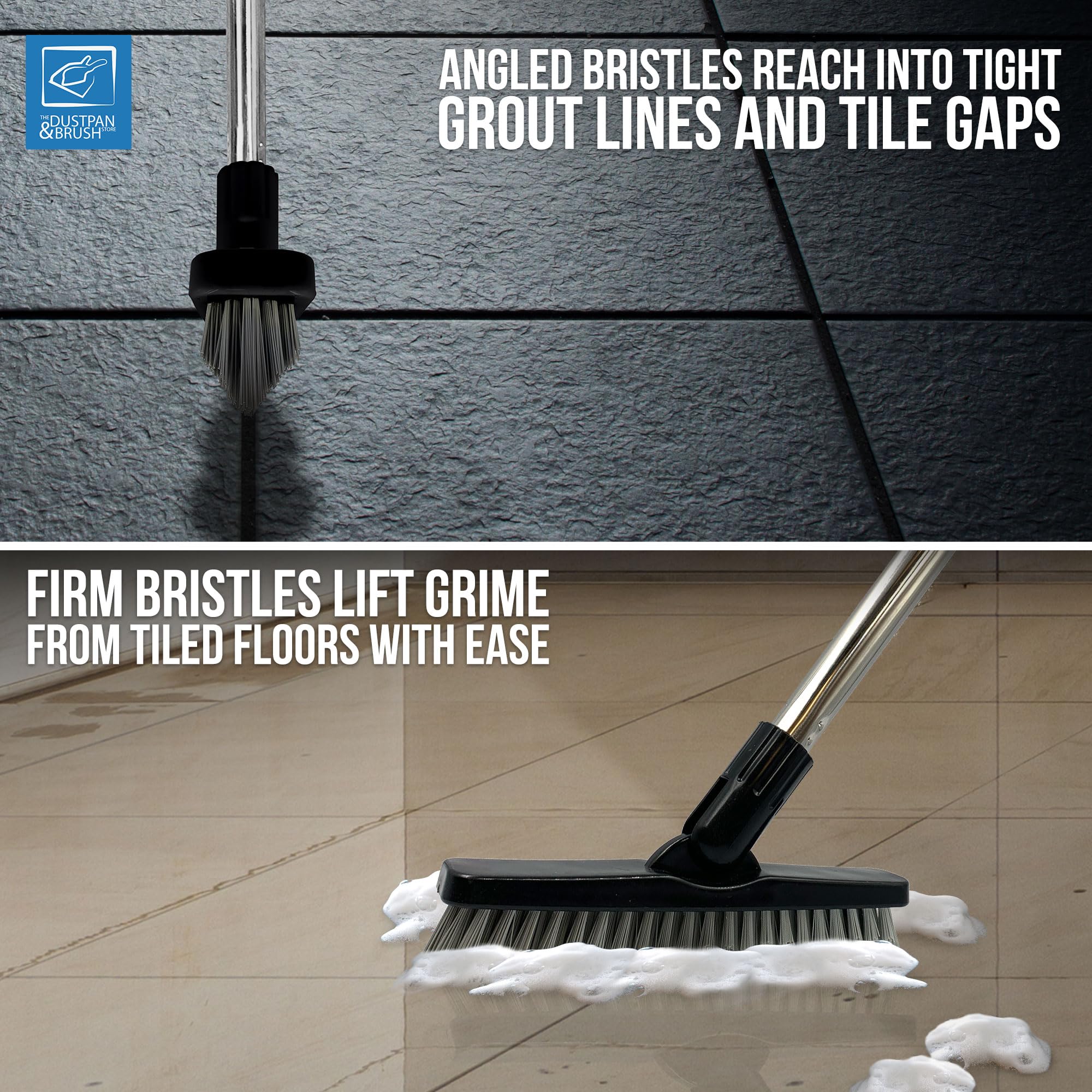 Angled Grout Cleaning Brush Stiff Bristle Bath Scrubber - United