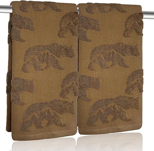 Miniatura 12 de Paquete de 2 toallas de mano de copos de nieve de Navidad, 100% algodón, jacquard, juego de toallas de cocina retro neutrales blancas para baño,