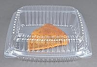 Vista 21 de Daxwell 8 x 8 x 3 pulgadas con bisagras de plástico (OPS) recipientes para llevar, microondas, E10005891 (caja de 200)