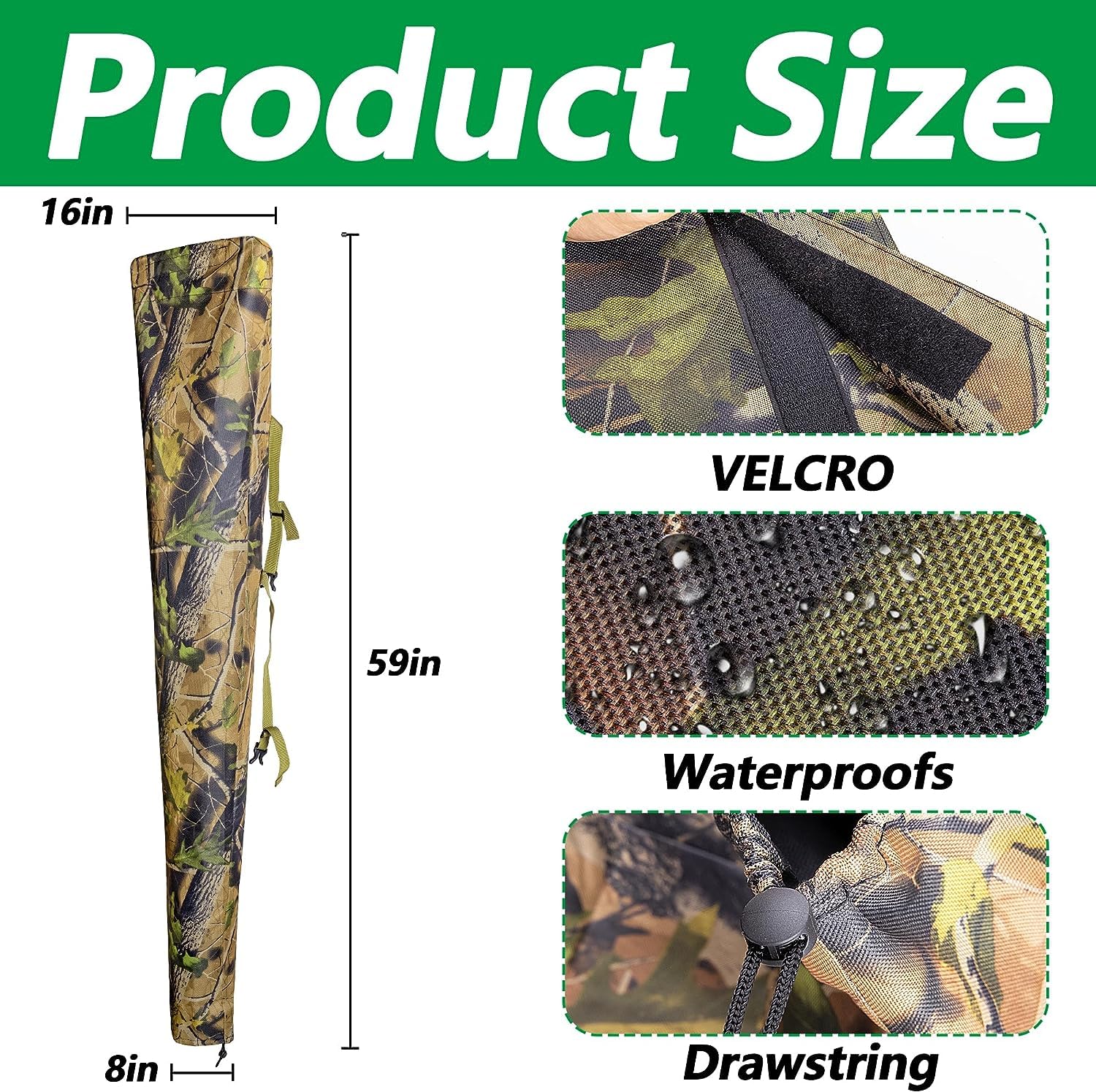 Adnee 1 Pcs Adjustable Camo Deer Bag Feeders-100 lb Tree Hugger Gravity Deer Feeder with Adjustable Strap-Waterproof Deer Feeder Bag for for Hunting