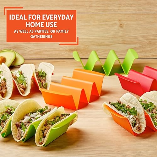 Miniatura 6 de IMUSA Juego de 6 soportes para tacos, rojonaranjaverde