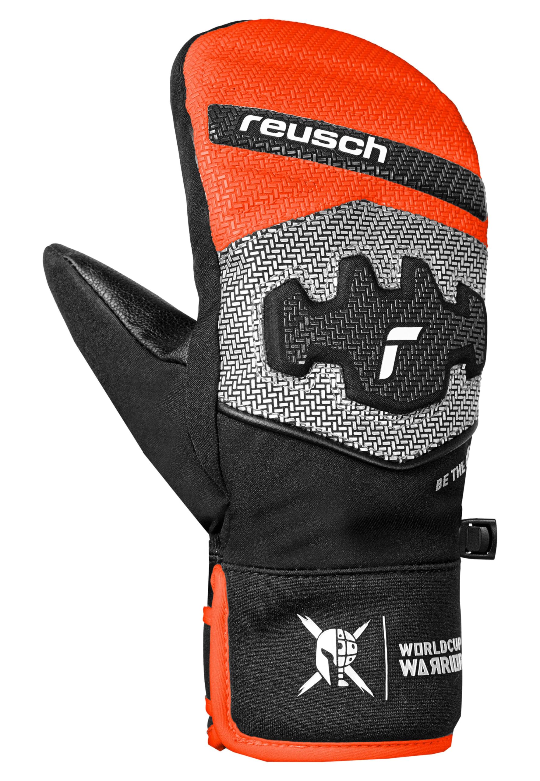 Reusch Worldcup Warrior Prime R-TEX XT Junior Mitaines de Course Chaudes pour Enfants et Adolescents Imperméables, Coupe-Vent et Respirantes, avec Rembourrage des articulations et des Doigts