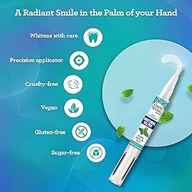 GuruNanda Teeth Whitening Pen,(0.06 fl oz)-20 Uses, Vegan & Gentle on Teeth Pro Formula - Hydrogen Peroxide Whitening Gel Pen, Cruelty-free, Mint Flavor