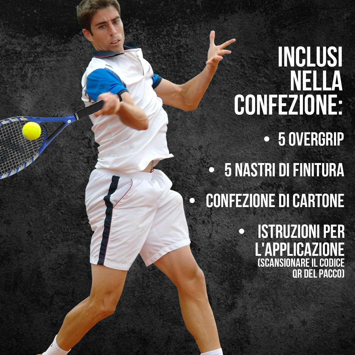Raquex Evolve Nastro Overgrip - per Racchetta da Tennis, Badminton, Squash, Padel, Pickleball - Confezione da 5 overgrip Multicolore per Racchetta - overgrip Resistente, Morbido, Antiscivolo