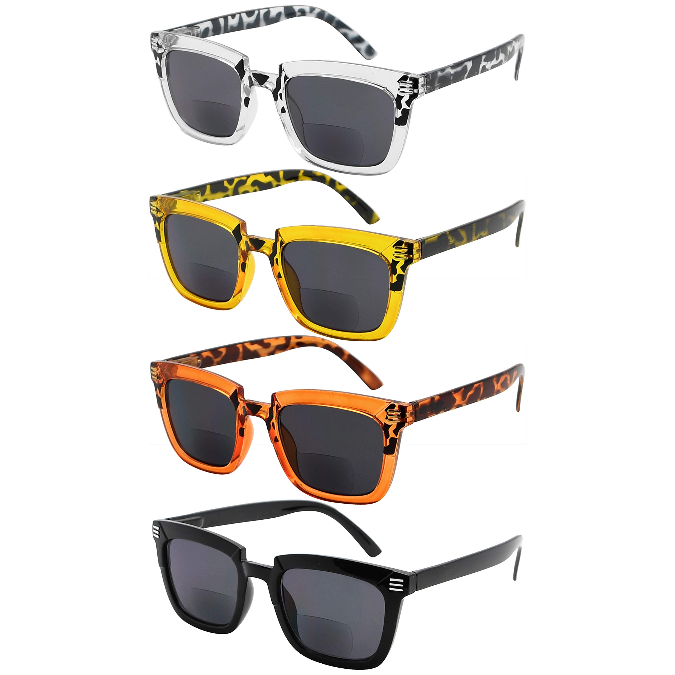 Eyekeeper 4-Pack Bifocal Sunglasses for Women - Ladies Bifocal Sunnies Readers +1.50