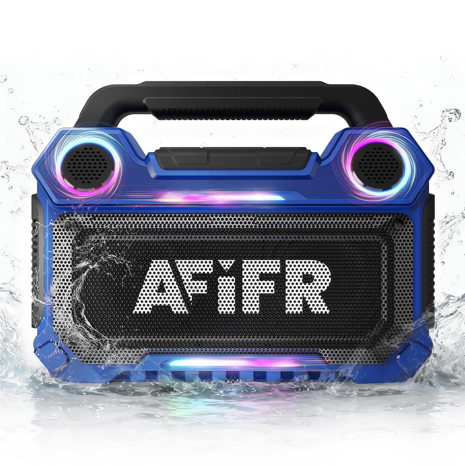 Photo 1 of AFIFR Outdoor Bluetooth Speaker, 160W Loud Bass! Rugged, IP67 Waterproof, 24H Playtime with Lights, Wireless TWS Pairing Portable Speakers for Party, Outsides, Travel, Beach, Garage(Tide Blue)