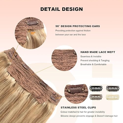 Miniatura 9 de Extensiones de cabello humano real con pinzas, doble trama, hechas a mano, lacio, 100% virgen brasileño, 5 unidades, 2.47 oz, 5 unidades, 2.47 oz