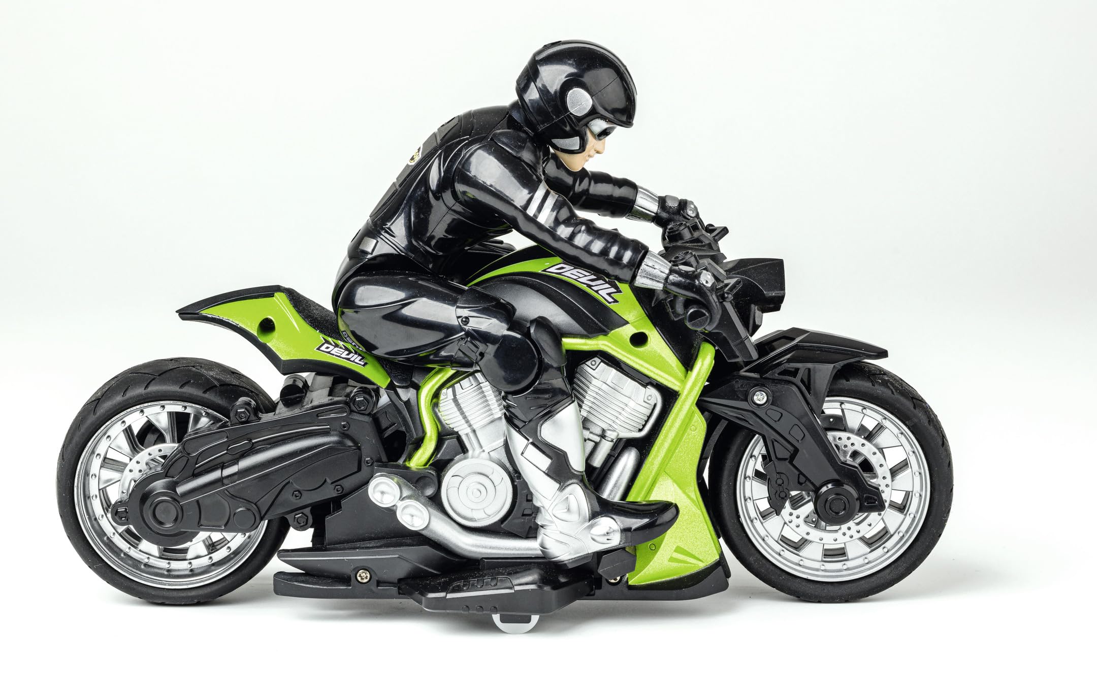 Carson 500404281 RC Devil Bike 100% RTR Verde - Moto teledirigida, 50 Minutos de conducción, Moto RC, Regalo para niños