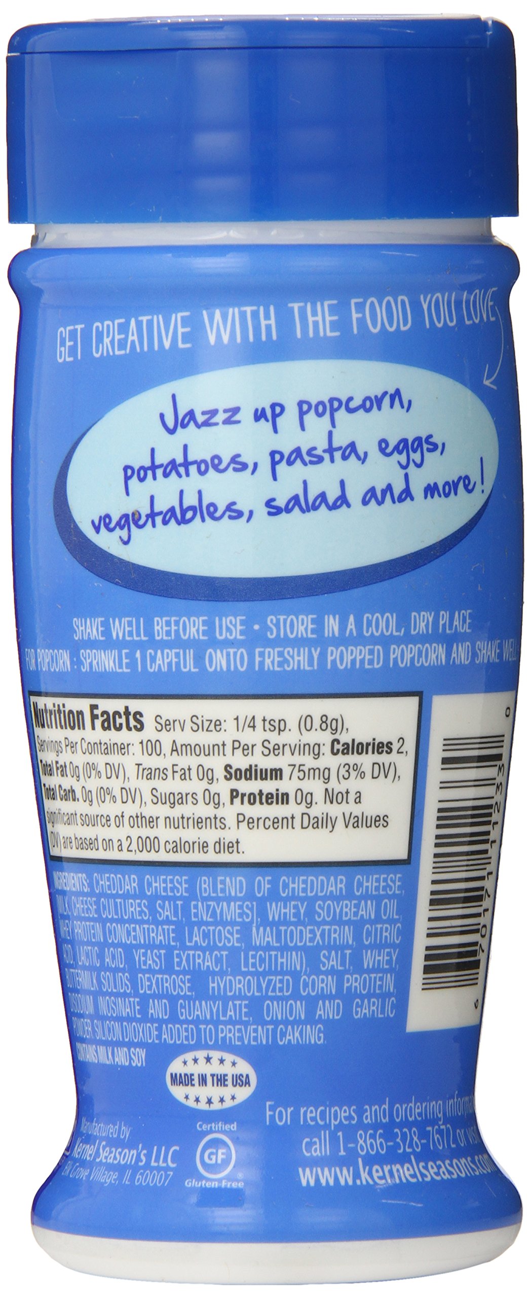 Kernel Season's White Cheddar Seasoning, 2.85 Ounce Shakers (Pack of 3)