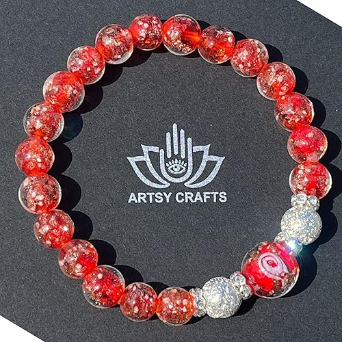Miniatura 25 de ARTSY Crafts - Pulsera de cuentas de luciérnaga que brillan en la oscuridad para mujer, cuentas de vidrio luminosas, pulseras de cuentas de cristal