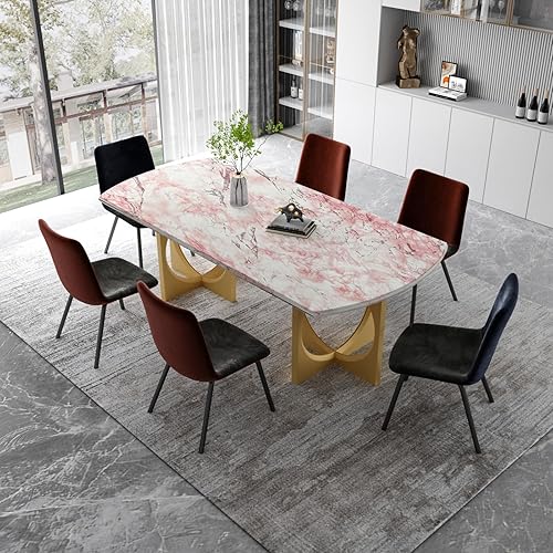 Miniatura 6 de VOLEAAR Papel tapiz adhesivo de mármol rosa y blanco para pared, mesa, contra salpicaduras, gabinetes, encimeras, vinilo, impermeable, autoadhesivo,
