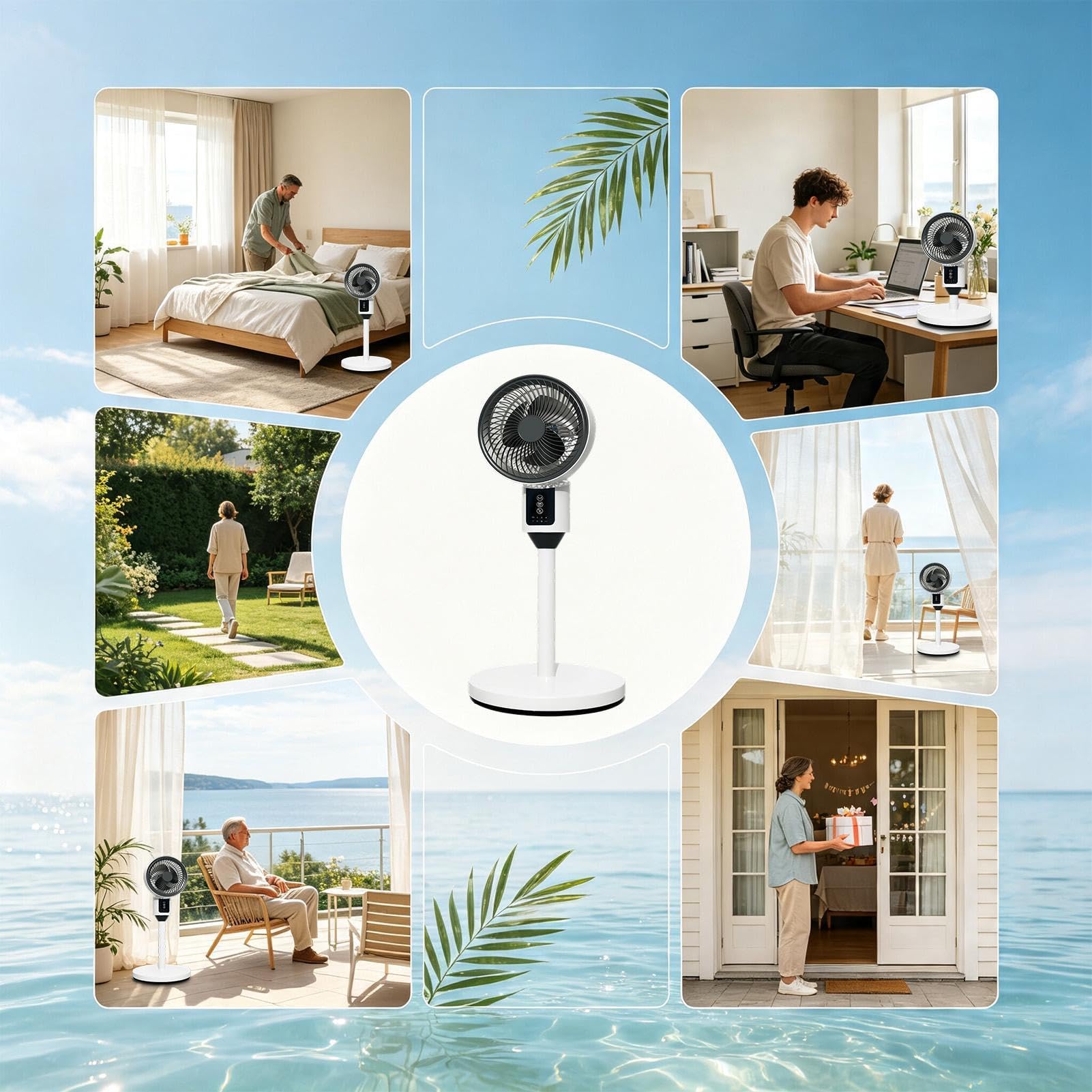 Ventilatore a piantana oscillante Timer 3 Velocità Altezza Regolabile | Ventilatore Da Scrivania, A Stelo, Da Pavimento Per Casa Camera Soggiorno Appartamento Scuola Tavolo Dormitorio