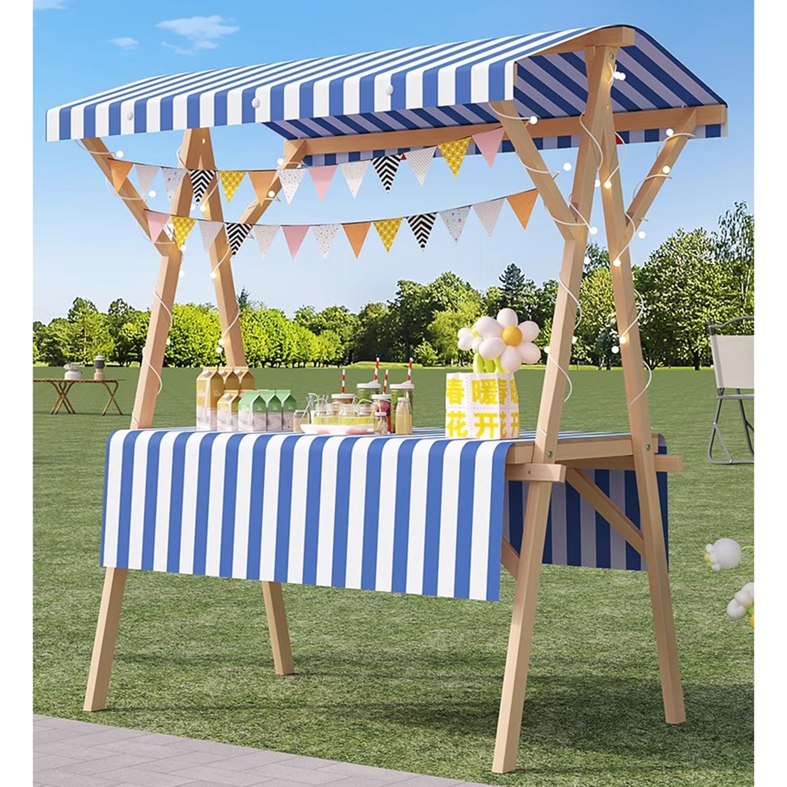 Genérico Carrito de Venta portátil y Plegable: Soporte Compacto para Puestos de Comida callejera y mercados agrícolas. Fácil de Instalar y almacenar, Ideal para Vender refrigerios y Bebidas.