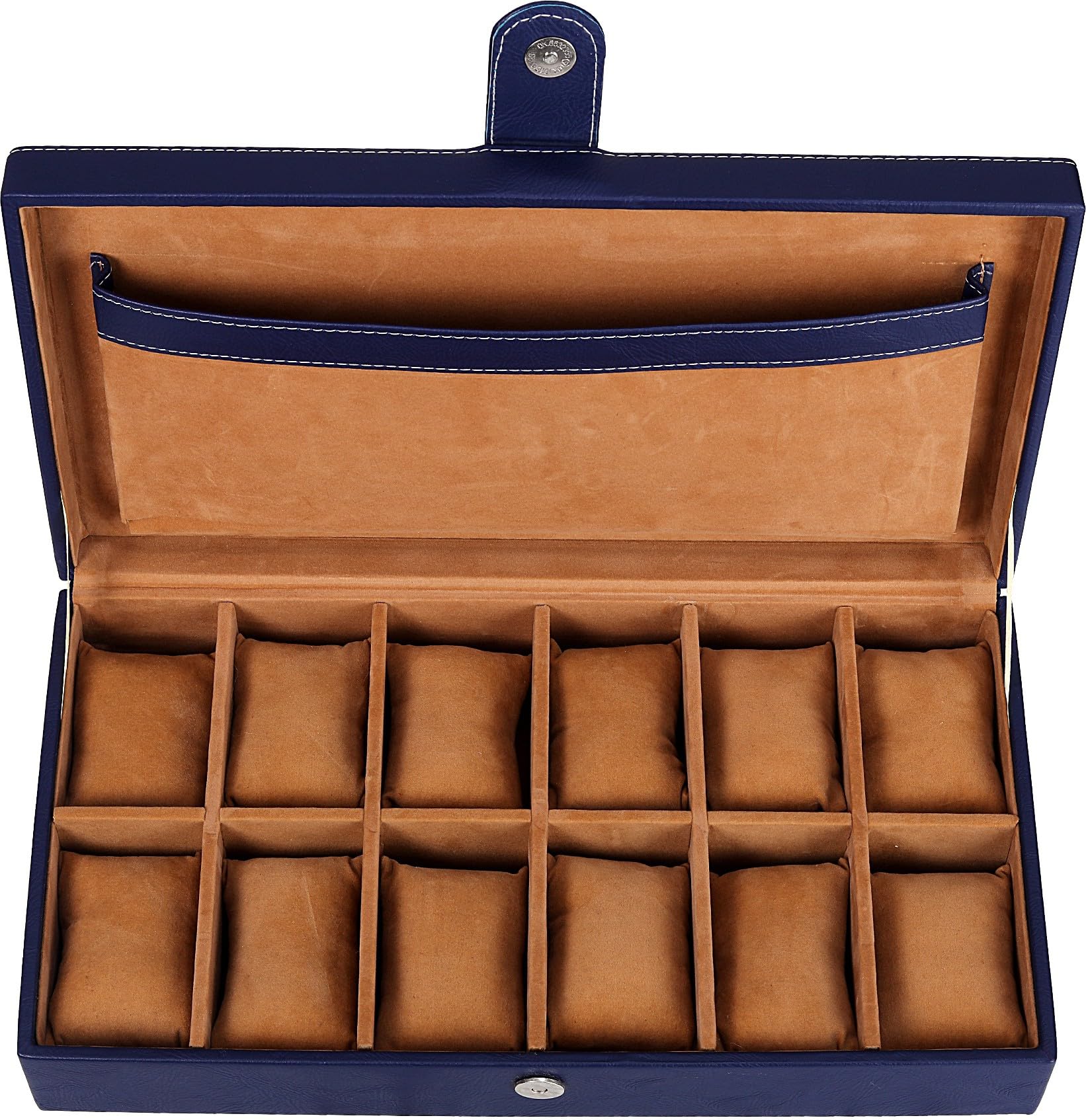 Leather World 12 Slots PU Leather Men Watch Box Acrylic Display Glass Organizer Case Women Storage Jewelry- Blue (B08LLC32FC) Amazon Price History, Amazon Price Tracker