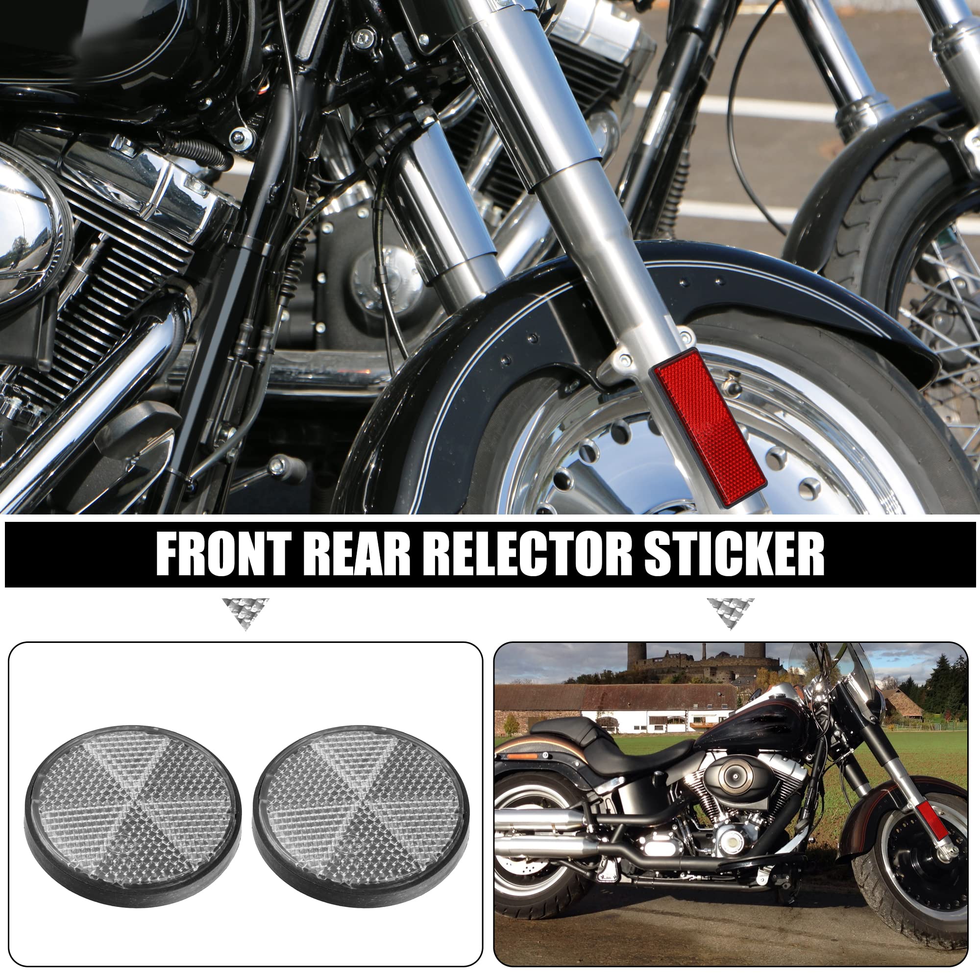 Amazon | uxcell バイク用リフレクター プロテクター 反射板 フロント