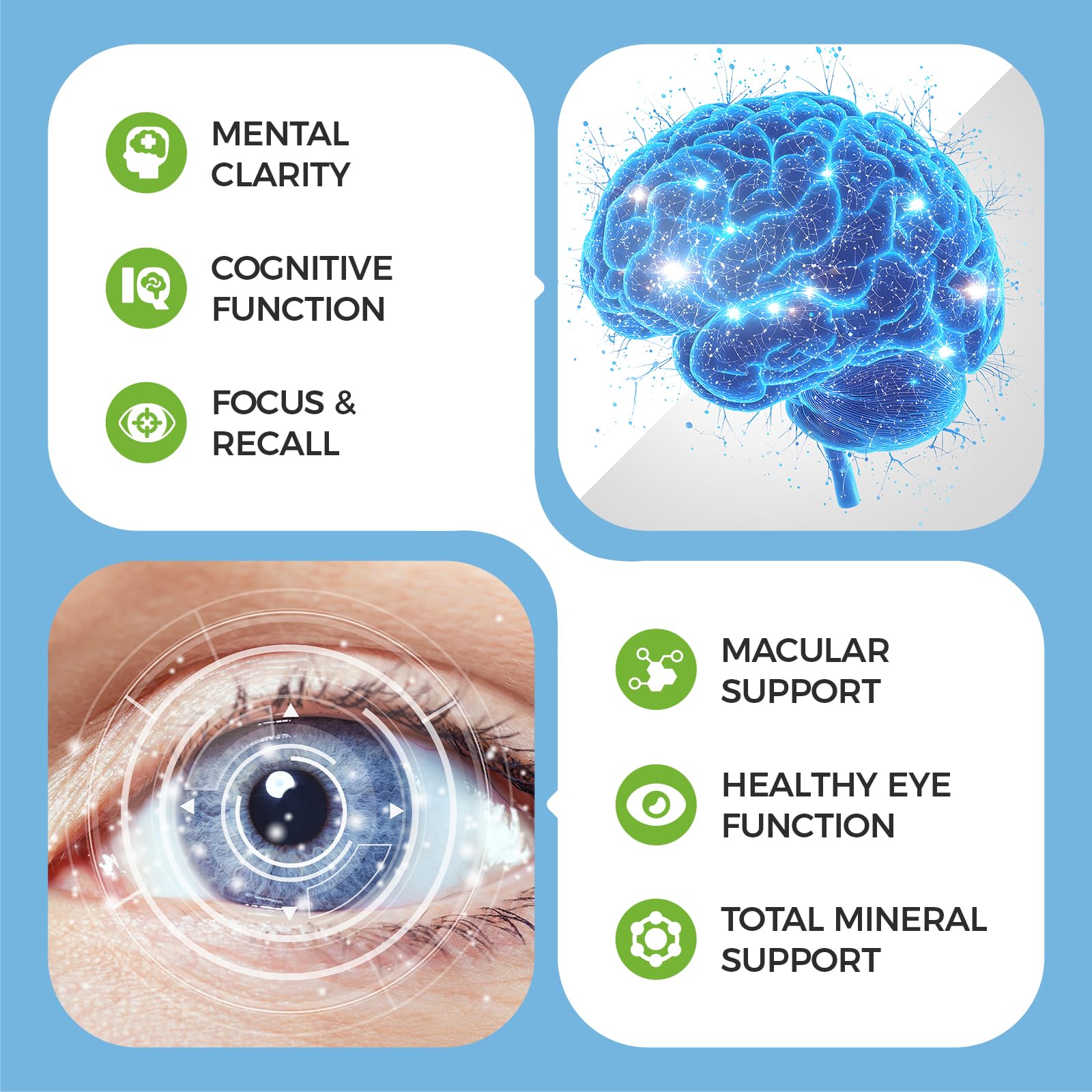 Eye Brain Supplement for Memory & Focus 40mg Lutein Eye Supplements 2 Pack — Amazon image 9