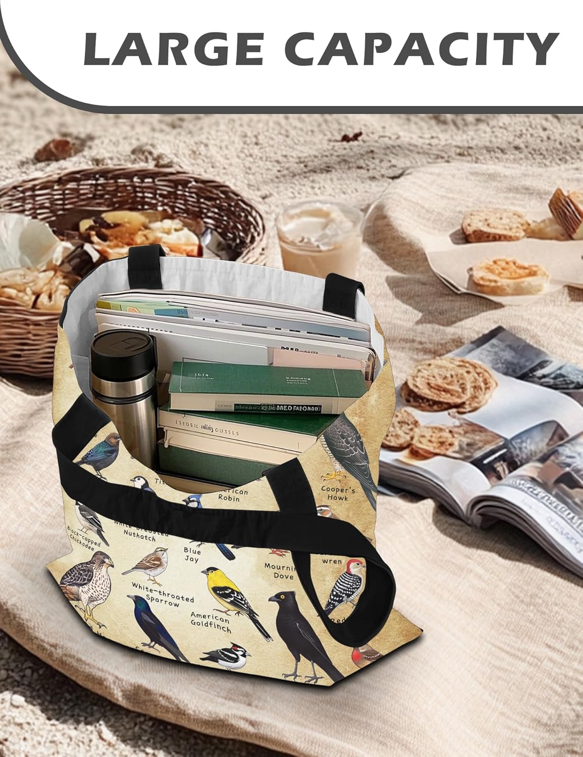 Animal Lover Gifts for Women Canvas Tote Bag Aesthetic Tote Bags Cute Reusable Shopping Grocery Bags - Image 5