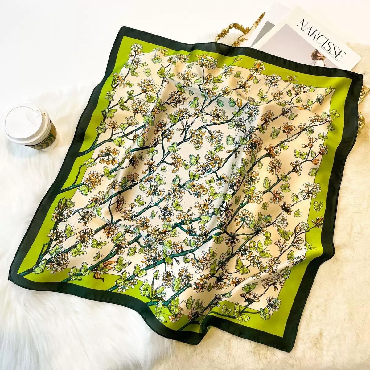 27.5 Inch Silk Feeling Scarf for Women Square Satin Head Scarf Hair Wrap Bandana - Image 6