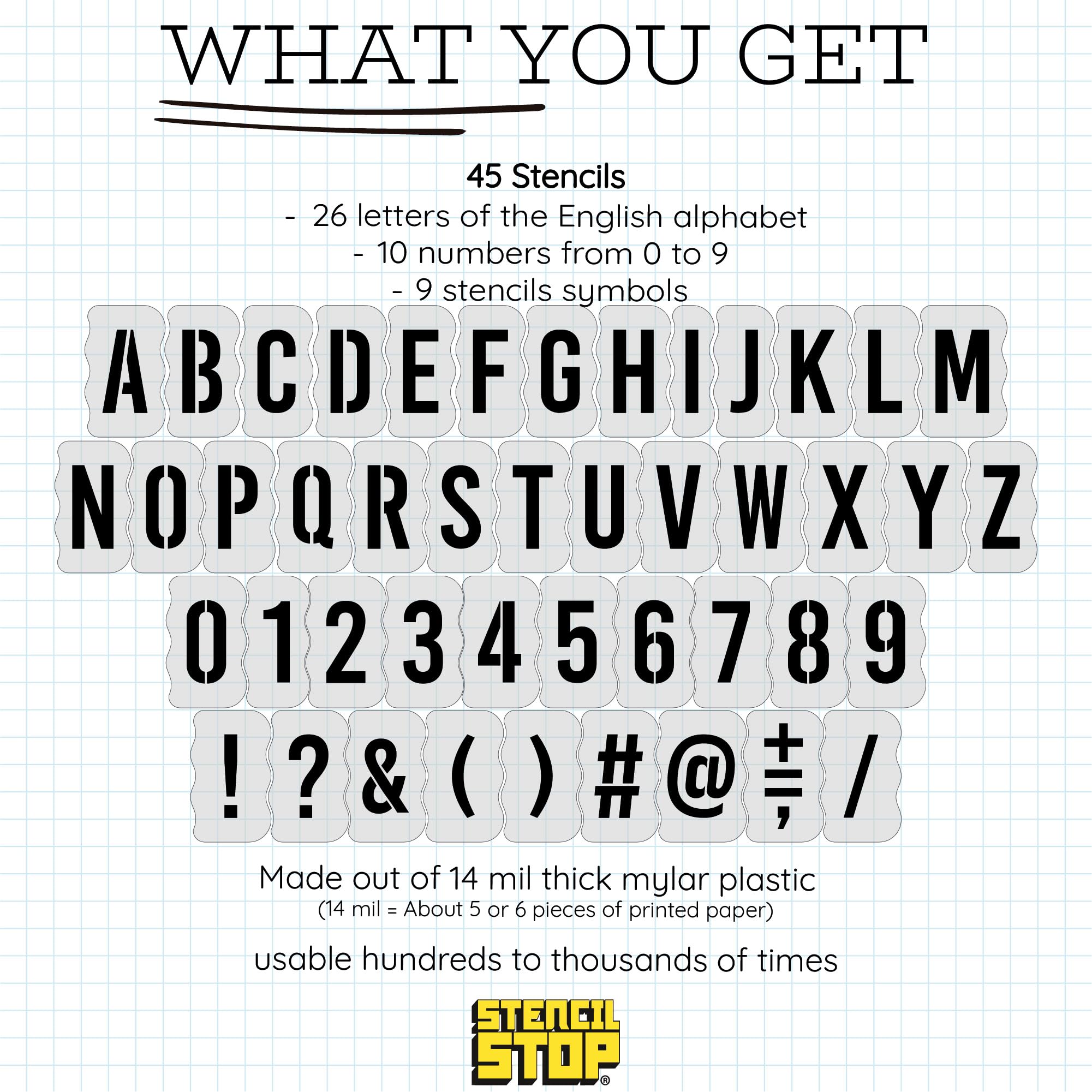 kj5651016です　wtaps 20AW STENCIL SIZE 4 Stencil1 527791 S1_ALPH_OE_19 2 Sheet Old English Font