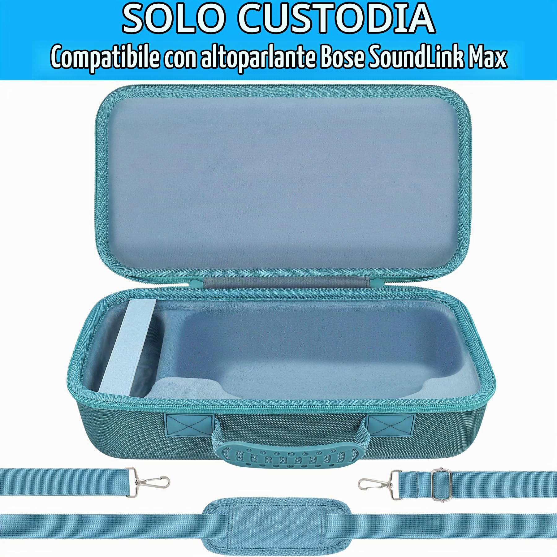 co2CREA Custodia Compatibile com Bose SoundLink Max Altoparlante Bluetooth | Borsa di stoccaggio, Antiurto EVA con Tracolla Rimovibile e Scomparto Accessori