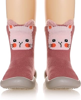 SeeyAN Baby Shoes First Walking Shoes Toddler Boys Girls Non Slip Rubber Sole Cartoon Slippers For Infant Indoor Baby Sock Shoes