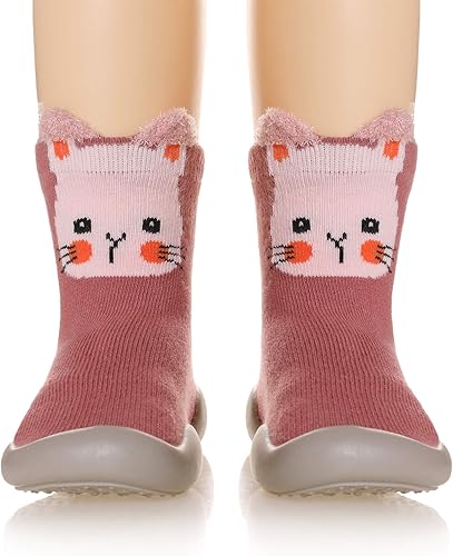 SeeyAN Baby Shoes First Walking Shoes Toddler Boys Girls Non Slip Rubber Sole Cartoon Slippers For Infant Indoor Baby Sock Shoes