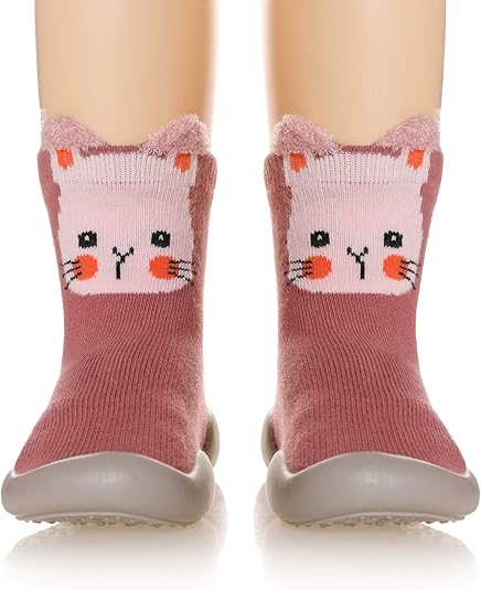 SeeyAN Baby Shoes First Walking Shoes Toddler Boys Girls Non Slip Rubber Sole Cartoon Slippers For Infant Indoor Baby Sock Shoes
