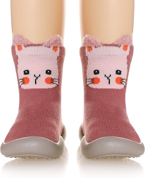 SeeyAN Baby Shoes First Walking Shoes Toddler Boys Girls Non Slip Rubber Sole Cartoon Slippers For Infant Indoor Baby Sock Shoes