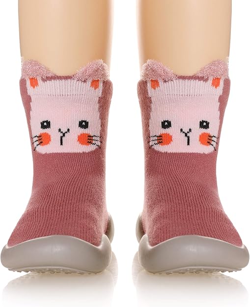 SeeyAN Baby Shoes First Walking Shoes Toddler Boys Girls Non Slip Rubber Sole Cartoon Slippers For Infant Indoor Baby Sock Shoes