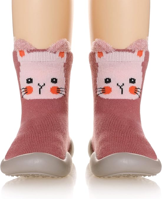 SeeyAN Baby Shoes First Walking Shoes Toddler Boys Girls Non Slip Rubber Sole Cartoon Slippers For Infant Indoor Baby Sock Shoes