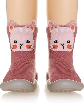 SeeyAN Baby Shoes First Walking Shoes Toddler Boys Girls Non Slip Rubber Sole Cartoon Slippers For Infant Indoor Baby Sock Shoes