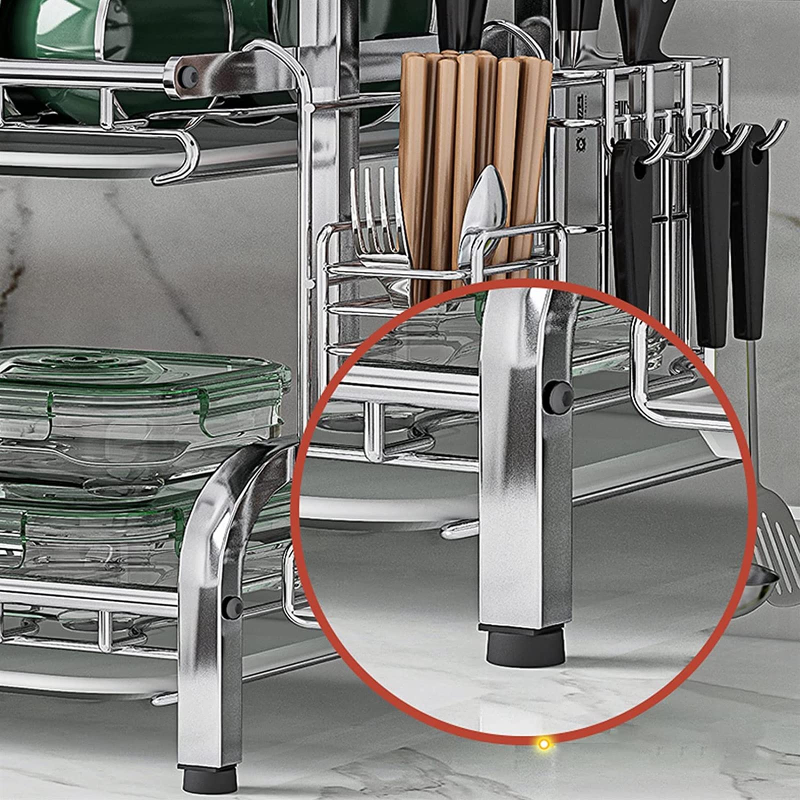 Roestvrij Staal Afdruiprek Bestek Platen Gebruiksvoorwerpen Houder, Afdruiprek, Snijplanken, Gebruiksvoorwerp, Bestek Houder, Plaat Rack Voor Aanrecht (zwart) 3-Tier Schotel Droogrekken Keuken Schotel
