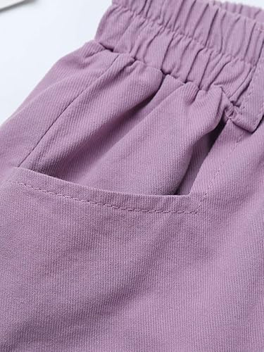 Miniatura 6 de FEESHOW Kids Boys Girls Cotton Pull On Cargo Shorts with Pockets Athletic Sports Casual Dolphin Shorts Activewear