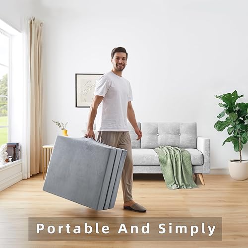 Miniatura 6 de Sleeping Mats for Adults,Memory Foam Camping Folding Pad,Floor Trifold Mattress,Machine Washable Cover,Guest Bed