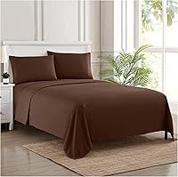 Sweet Home Collection Queen Sheet Set - 1800 Supreme Microfiber Deep Pocket Sheets with Elastic Corner Straps, Extra Soft Breathable Brown Bedding