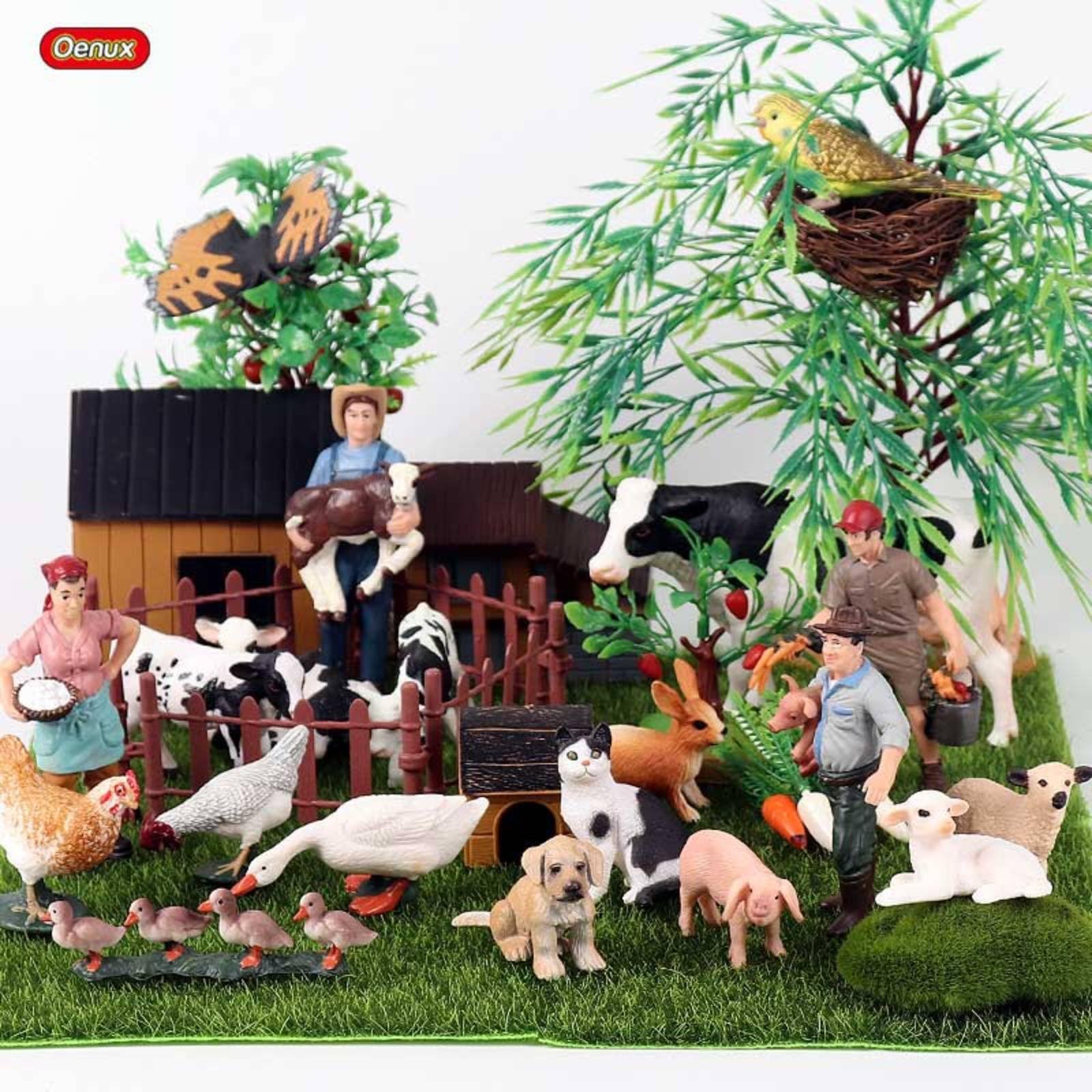 Figuras de Animales de Granja para Niños con Miniaturas Detalladas de Animales y Fences en Personajes para Aprendizaje Interactivo Adecuado para