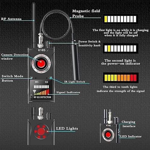 Miniatura 4 de Jusubb Hidden Camera Detectors, Camera Detector,Camera Detector for Hotels,Hidden Camera Detector,Bug and Hidden Camera Detector,Hidden Camera