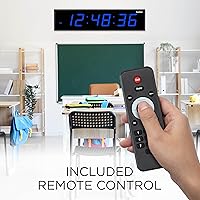 Vista 6 de Ivation Reloj digital LED grande de 60 pulgadas de gran tamaño, reloj digital grande con pantalla multifunción, cronómetro, temporizador, alarmas