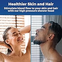 Vista 7 de Cabezal de ducha de alta presión - Boquillas de silicona antiobstrucción - Restrictor extraíble de 2.5 GPM - Reemplazo ajustable fácil de limpiar