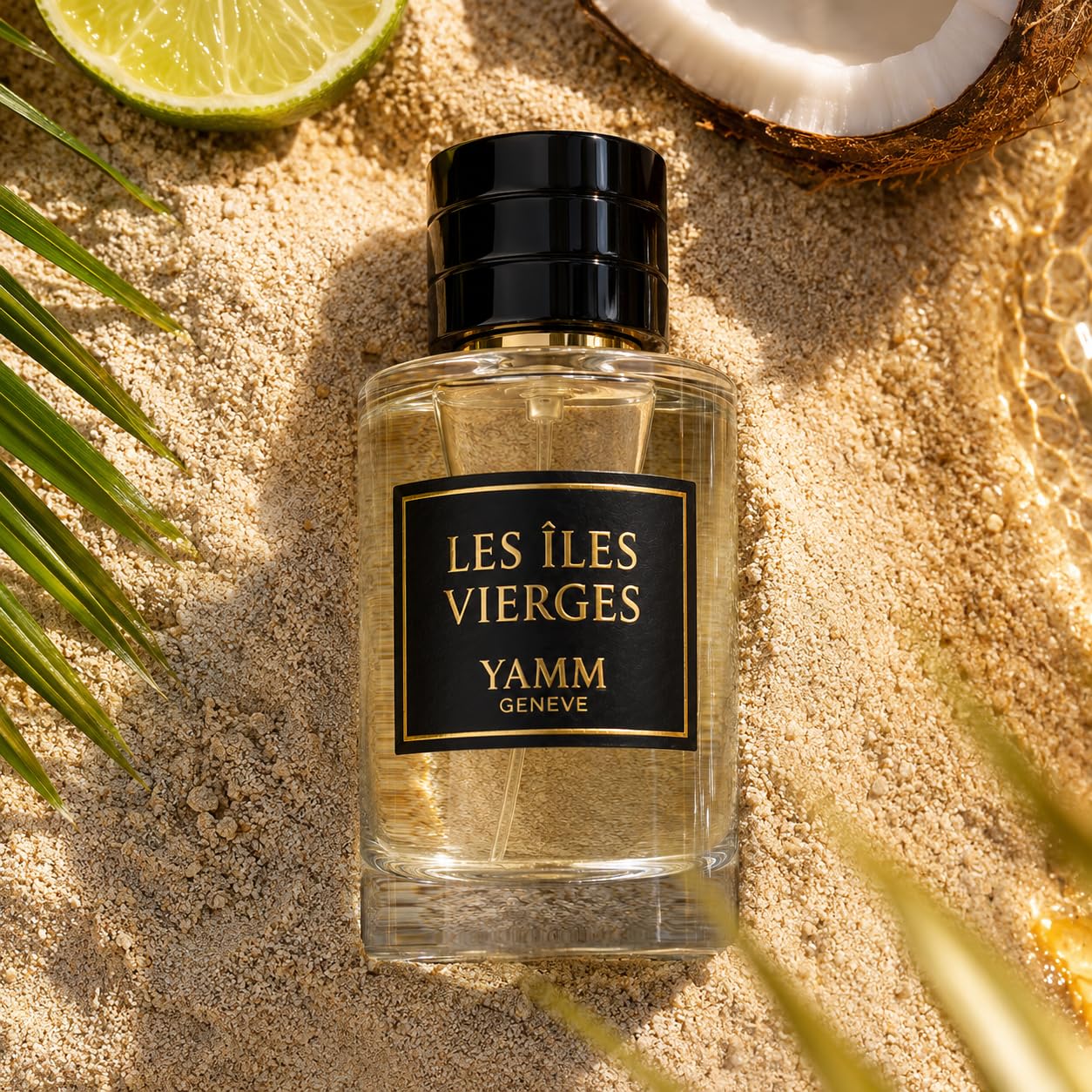 Les Îles Vierges – Extrait de Parfum – Coco-Citron Vert – 50 ml | Accord tropical solaire, frais à la tenue durable, avec citron vert, noix de coco, rhum blanc, canne à sucre et musc.