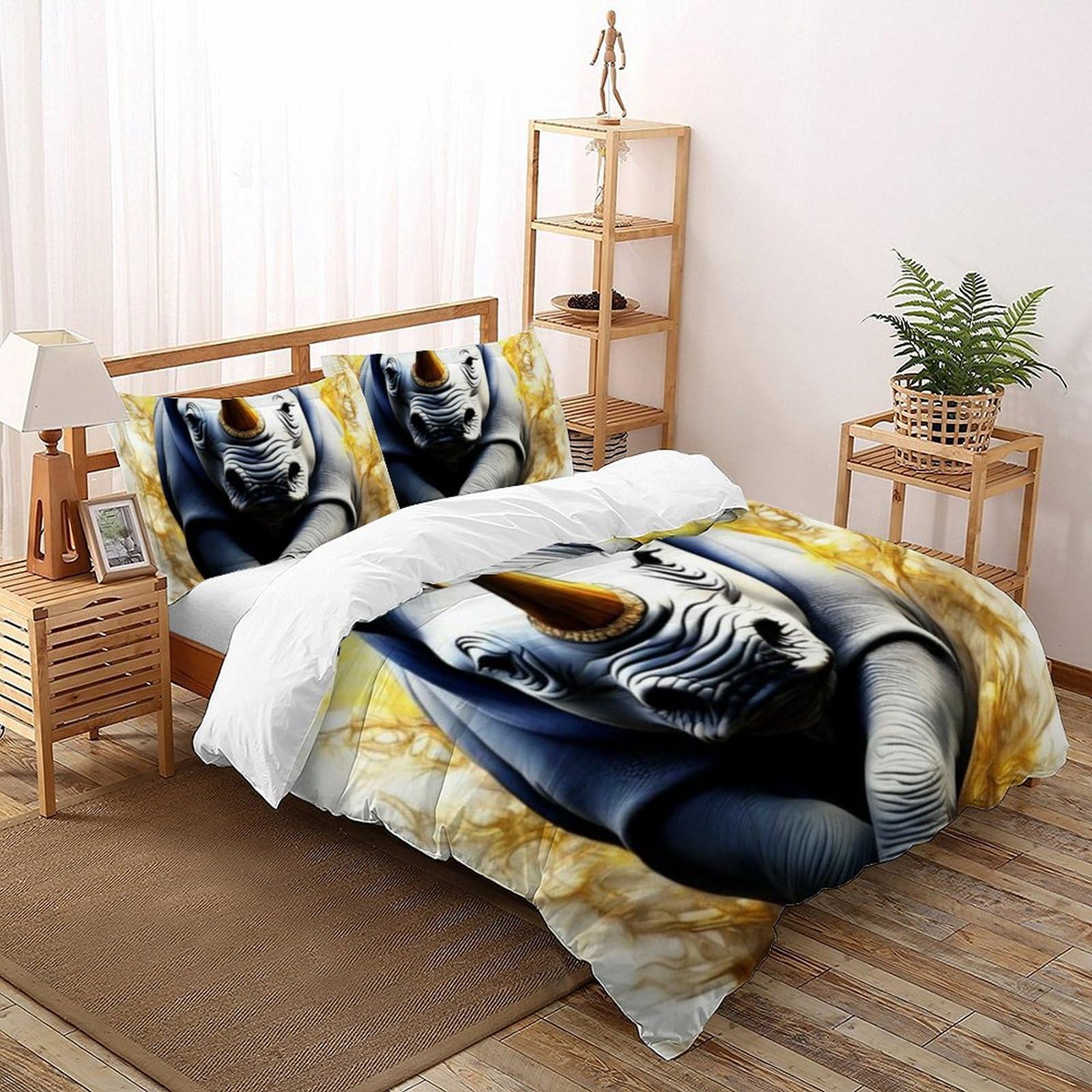 Linge de lit enfants animaux de la savane housse de couette King