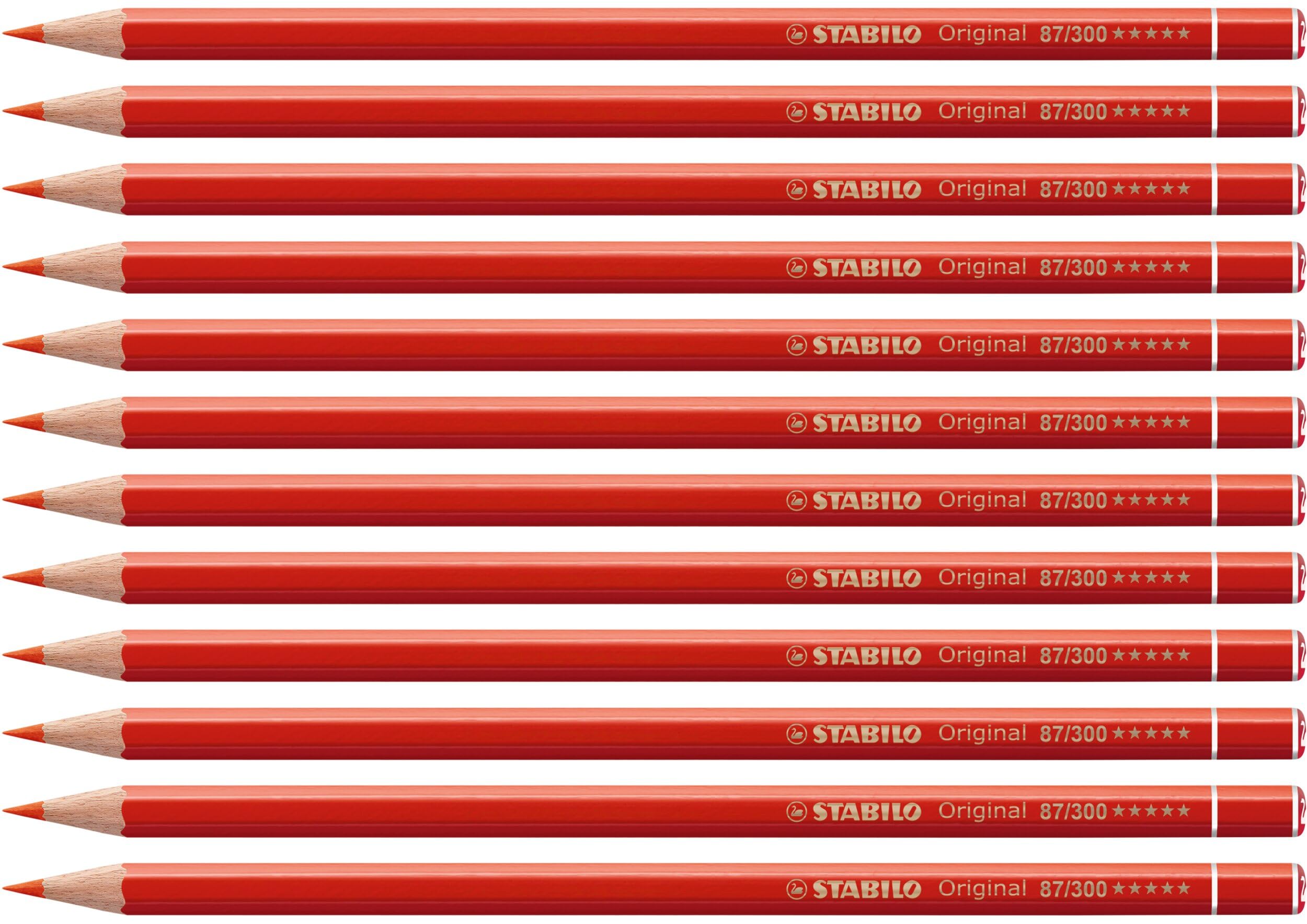 Premium Colouring Pencil - STABILO Original - Pack of 12 - permanent red